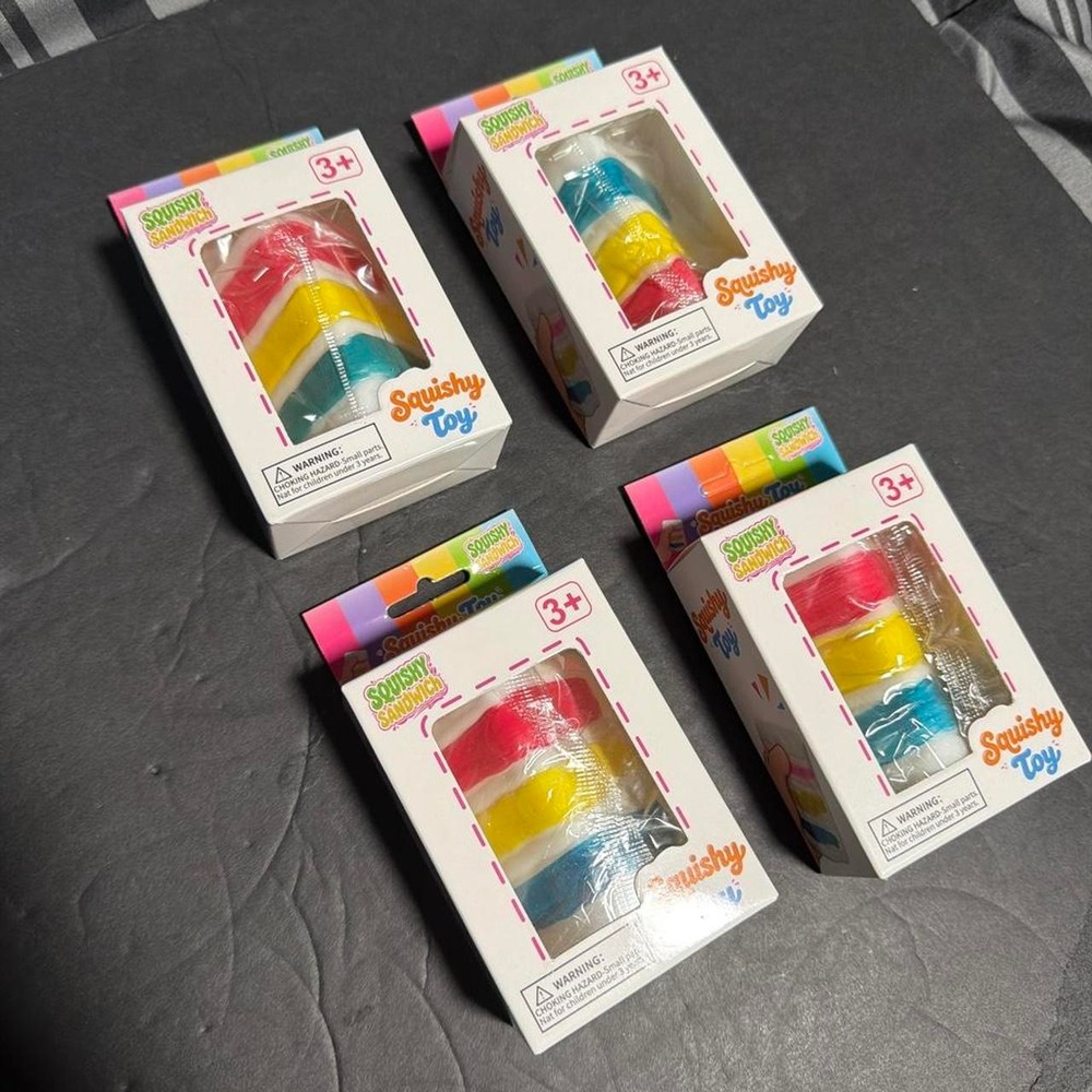 rainbow cake squishy set of 4